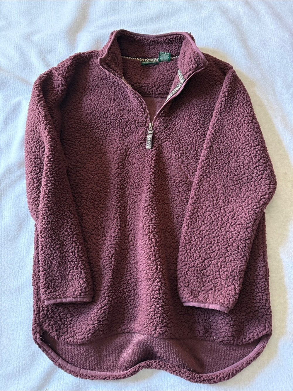 Women's Plush Half-Zip Sherpa Pullover - Burgundy